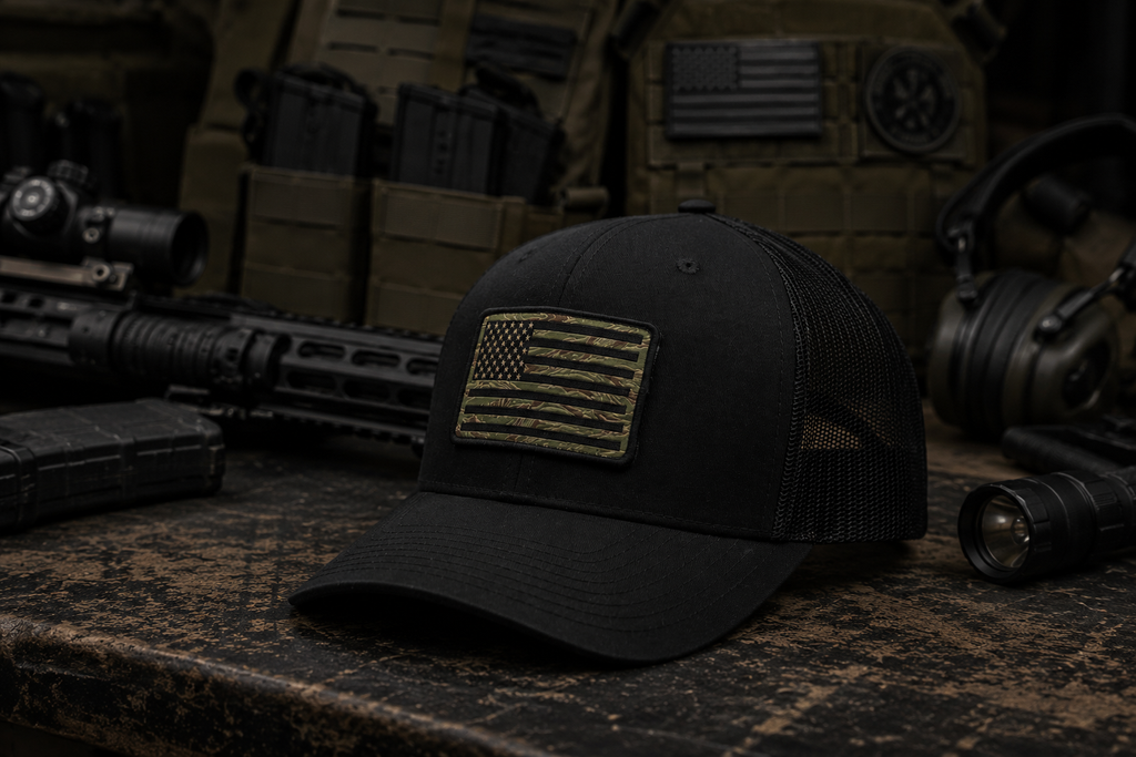 Tiger Stripe American Flag Hat