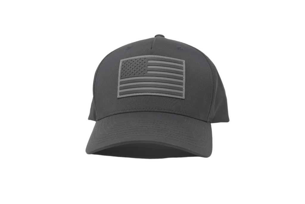 American Flag Hat PVC Curved Performance - Black