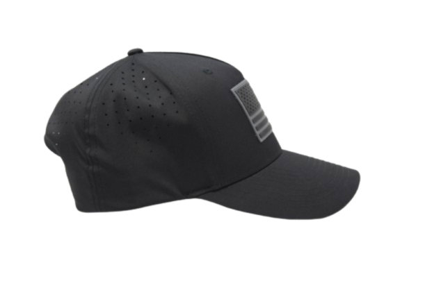 American Flag Hat PVC Curved Performance - Black